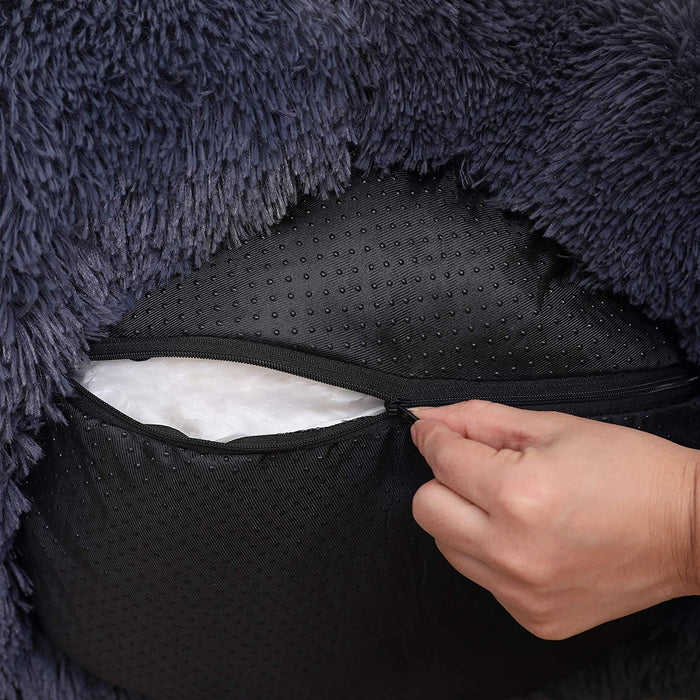 Hundebett, Katzenbett, weicher Plüsch, 50 cm, dunkelgrau