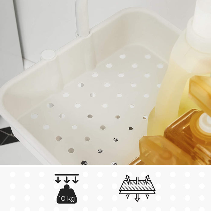 Rollwagen, 3 Ebenen, Servierwagen, Küchenwagen mit Griff, 2 kleine Einhängefächer, 2 Bremsen, Ablagefächer aus Kunststoff, einfacher Aufbau