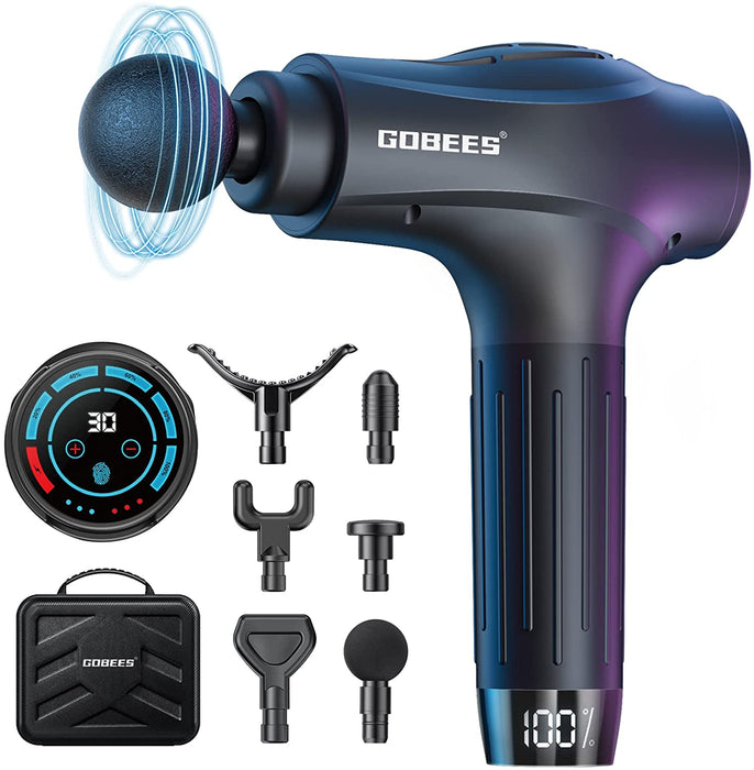 Massagepistole Massage Gun Muskel Massagegerät Elektrisches Handmassagegerät Tiefengewebe für Nacken Schulter Rücken, 6 Massageköpfe