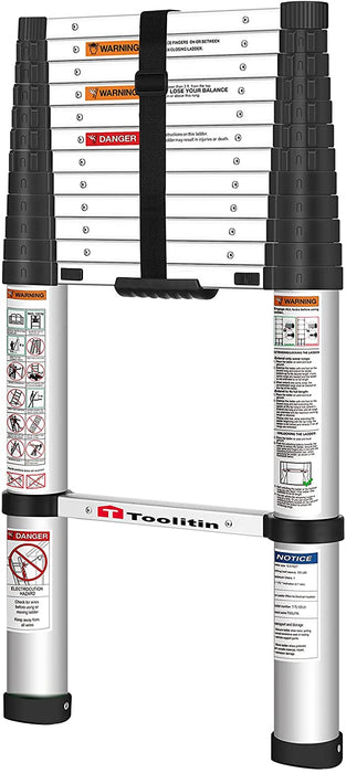 3.8M Teleskopleiter, EIN-Knopf-Rückzugs-Aluminium-Teleskop-Verlängerungsleiter, langsame Designleitern, tragbar