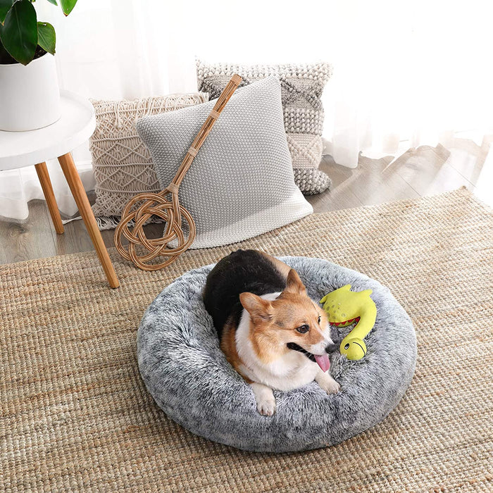 Hundebett, Katzenbett, weiche PV-Samtoberfläche, 70 cm, grau