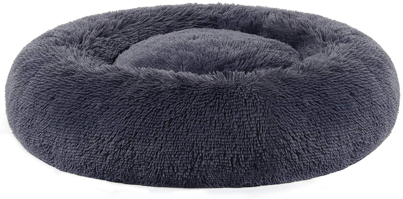 Hundebett, Katzenbett, weicher Plüsch, 70 cm, dunkelgrau