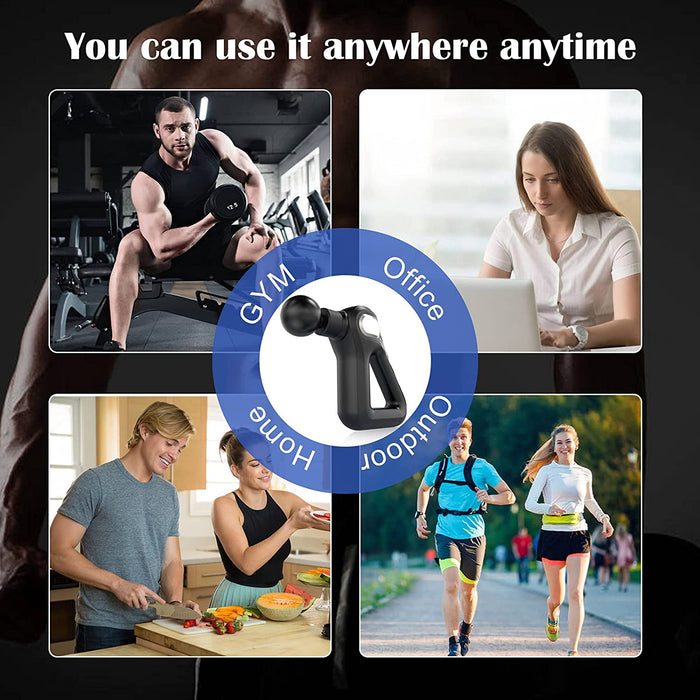 Massagepistole, HyAdierTech Massage Gun Muskelmassagegerät mit 12 Geschwindigkeitsstufen und 8 Massageköpfen, Leichtes Tragbares Körpermassagegerät