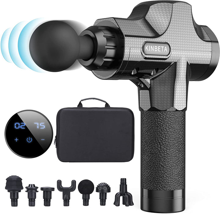 Massagepistole Massagegerät, Leistungsstarke 14MM Tiefengewebe Massage Gun 30 Geschwindigkeiten Massage Pistole Elektrisch mit 7 Köpfe