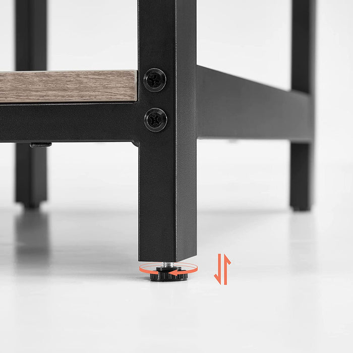 Schreibtisch, Computertisch, PC-Tisch, Bürotisch, mit 2 Ablagen auf der rechten oder linken Seite, fürs Büro, Wohnzimmer, Stahlgestell