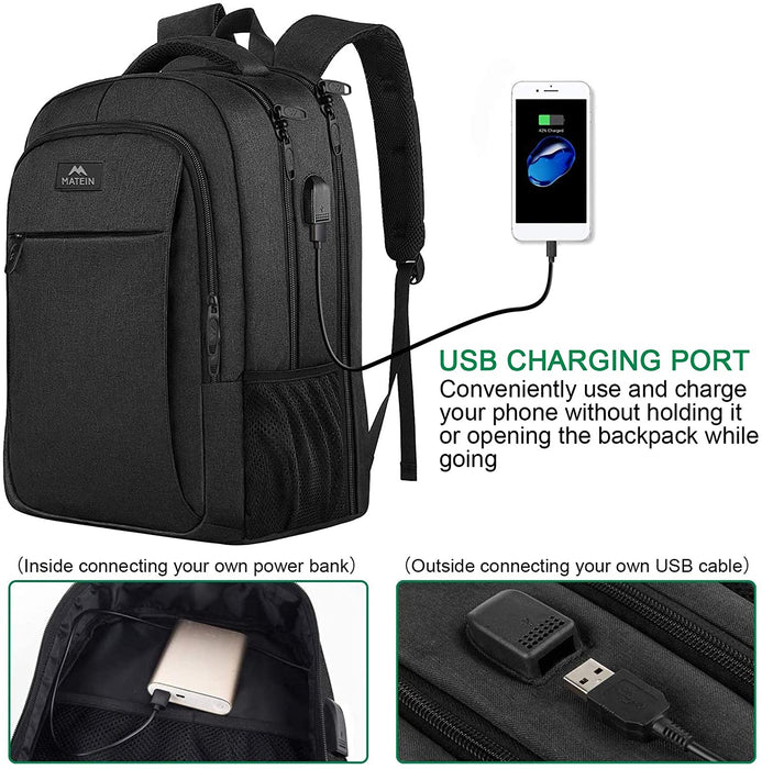 Großer Laptop Rucksack 17 Zoll Laptoptasche für Schule Arbeit mit USB Ladeanschluss Anti Diebstahl Business Reisen Rucksack für Notebook Wasserdichte