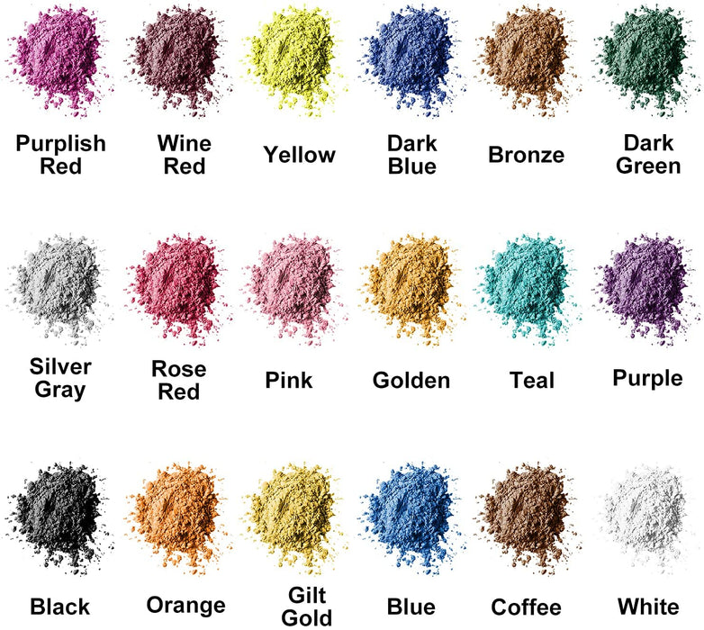 Epoxidharz Farbe Mica Pulver, 18 X 10g Farben Seifenfarbe Set Pigmente Pulver, Metallic Farben Schimmern Sie Glitter Powder, Farbpulver für Seifen