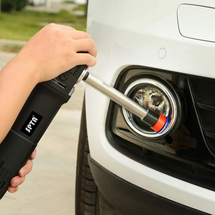 Mini Poliermaschine, SPTA 780W Polierer mit 6 Variable Geschwindigkeit, Seitengriff, 25/50/80mm Polierteller/Polierschwamm/Wollscheibe/Schleifpapier