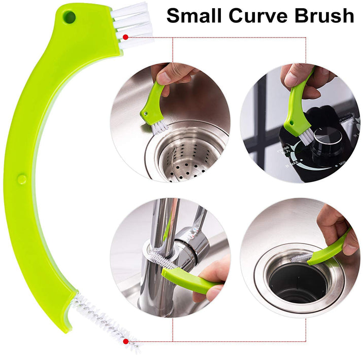 3-in-1 Fugenbürste & Fliesenbürste, Fugen-Fliesen-Gelenk-Bürsten-Satz mit Nylonborsten, Grün Reinigungsbürste, Tiefenreinigung für Bad und Küche