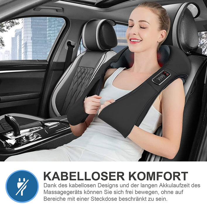 Massagegerät Schulter Nackenmassagegerät mit Wärme, Shiatsu Massagegerät mit 3D-Massage von tiefem Gewebe