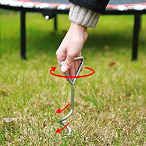 Bodenanker Trampolin Erdanker Trampolin Set Trampolin Bodenanker mit verstellbarem Gurt Spiral-Bodenverankerung für Trampoline, Gartenhaus, Schaukeln