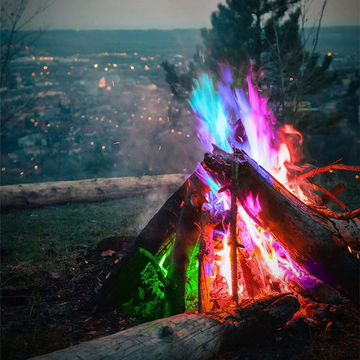 Magic Fire Powder, Magical Flames, Colourful Fire, Magic Flames Fire Colourant, Erstellen Sie eine Vibrant Rainbow Flames, Für Outdoor-Events