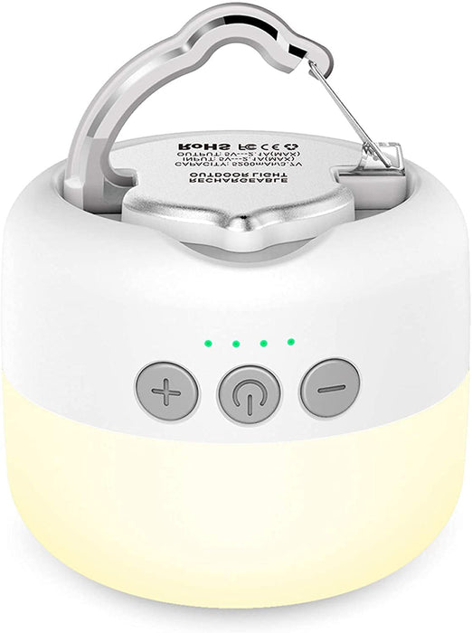 Campinglampe, LED Camping Laterne USB Aufladbar mit 5200 mAh, 4 Helligkeiten Leuchtmodi & Eingebauter Starker Magnet & Stufenlos Dimmbar