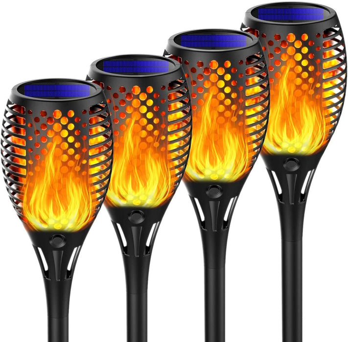 Garten Fackeln Solarleuchte Solar Fackel Garten Solar Flamme Lampe Fackel Solar Gartenlicht Auto EIN/Aus (Licht Sensor) und IP65 Wasserdicht