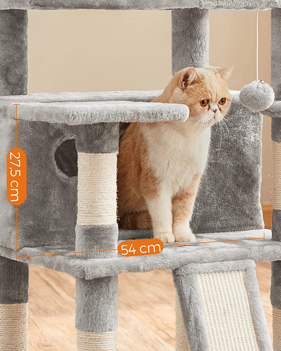 Kratzbaum, XXL Katzenbaum, 172 cm, hellgrau