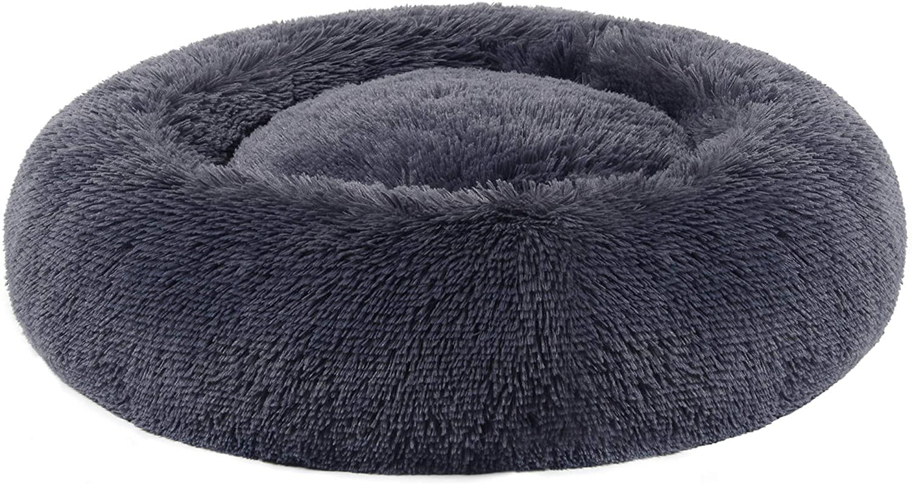Hundebett, Katzenbett, weicher Plüsch, 60 cm, dunkelgrau