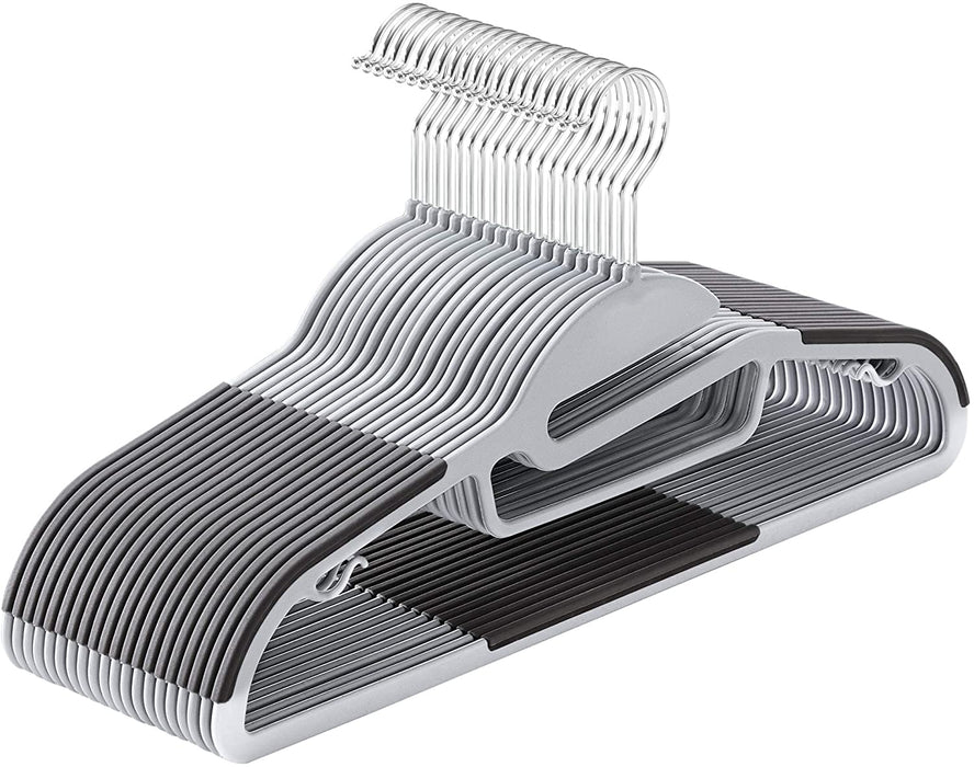 Kleiderbügel, 20 Stück, Anzugbügel aus Kunststoff, gut belastbar, S-Form-Öffnung, rutschfest, Dicke 0,5 cm, platzsparend, um 360° drehbarer Haken
