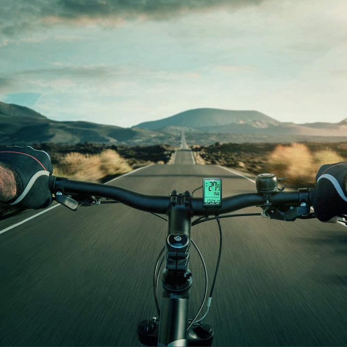 Fahrradcomputer 18 Funktionen wasserdichte LCD Geschwindigkeit Fahrradtacho Radcomputer Tacho,Verdrahtet Fahrradtacho, Geeignet für alle Fahrradtypen