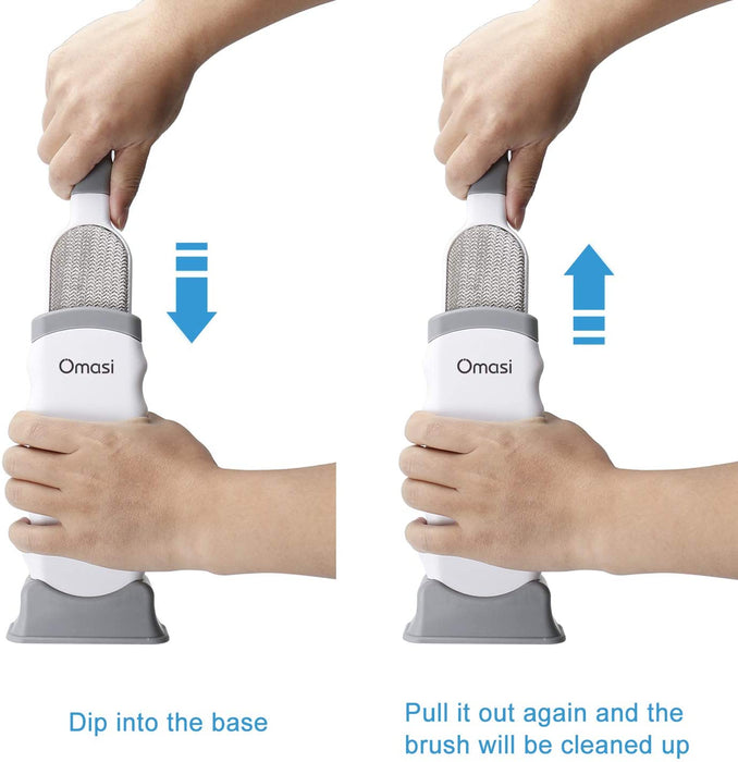 Fusselbürste, Selbstreinigende Kleiderbürste, entfernt Staub, Fussel und Haare, für Zuhause und auf Reisen, Plastik, Grau