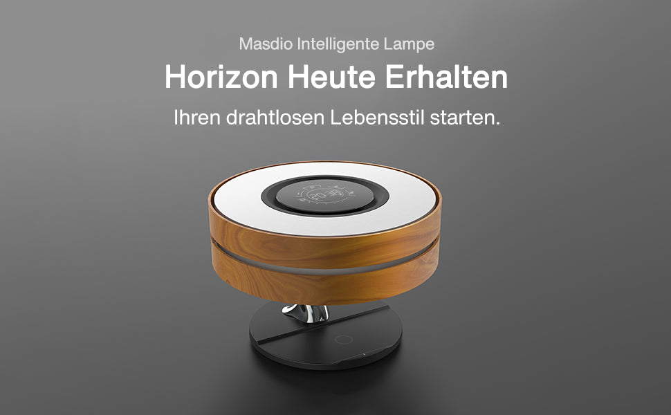 Nachttischlampe mit Bluetooth-Lautsprecher und drahtlosem Ladegerät, Tischlampe Schreibtischlampe mit Schlafmodus stufenlos dimmbar