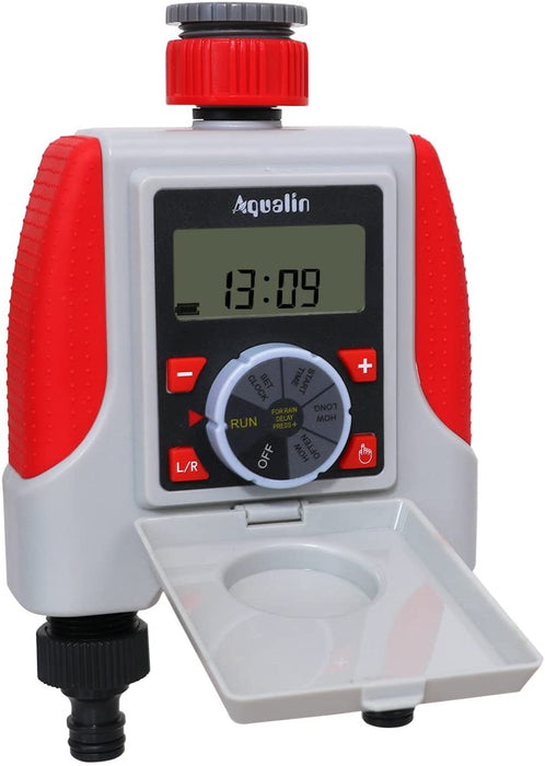 Bewässerungscomputer 2-Auslässe Garten Bewässerungsuhr Automatische Wasser Zeitschaltuhr Bewässerungssystem Wasser Timer