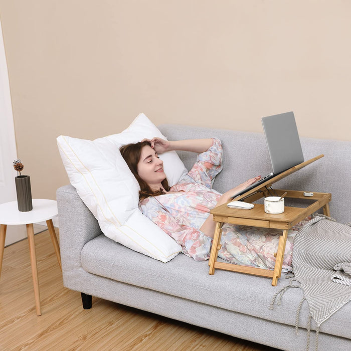 Laptoptisch Notebooktisch Betttisch Lapdesks für Lesen oder Frühstücks und Zeichentisch Laptops höhenverstellbar Faltbare 55 x 35 x 29 cm