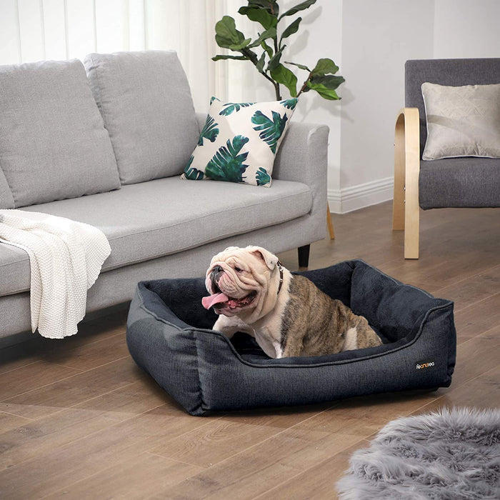 Hundebett, Bezug abnehmbar, 110 x 75 x 27 cm, dunkelgrau