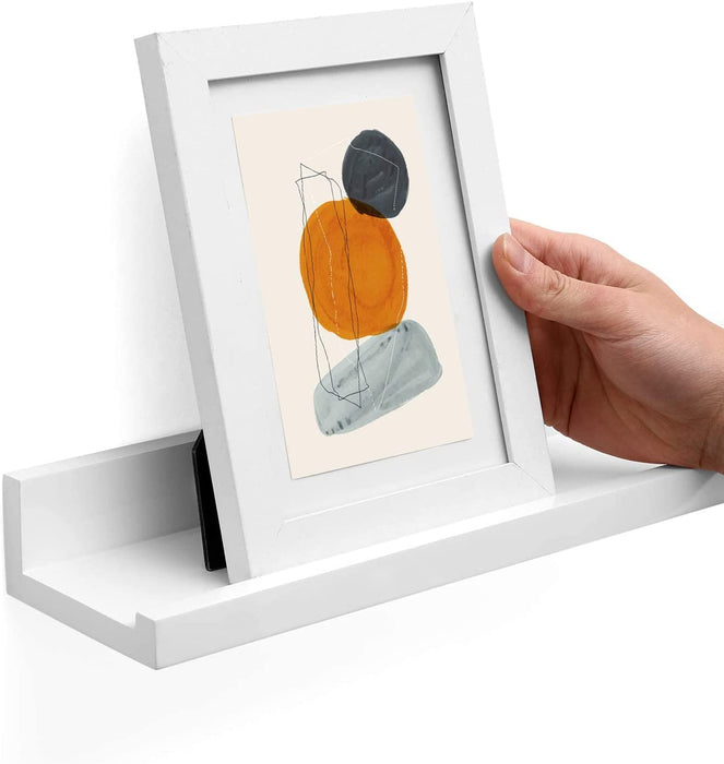 Wandregal, 2er Set, Schweberegale mit Hochglanzlackierung, 80 x 10 cm, Wandboard für Bilderrahmen und Bücher, Wohnzimmer, Schlafzimmer, Bad, Küche