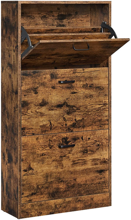 Schuhschrank mit 3 Klappen, Schuhregal mit 3 Ebenen, Aufbewahrungsschrank, perfekt für schmale Flure, Wohnzimmer, Schlafzimmer