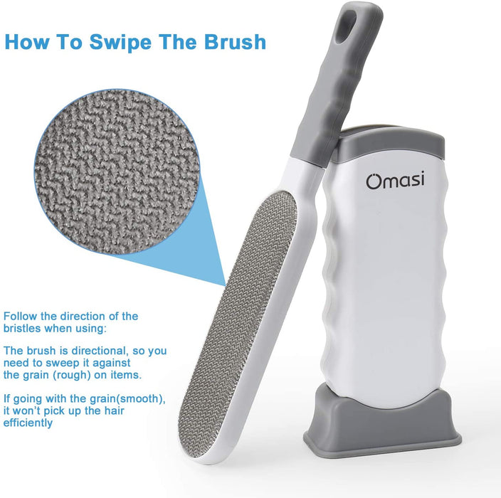 Fusselbürste, Selbstreinigende Kleiderbürste, entfernt Staub, Fussel und Haare, für Zuhause und auf Reisen, Plastik, Grau
