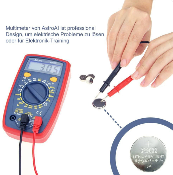 Digital Multimeter mit Ohm Volt Ampere Spannung Tester Messung von AC/DC Spannung, DC Strom, Widerstand, Diode, Kontinuität Messinstrument