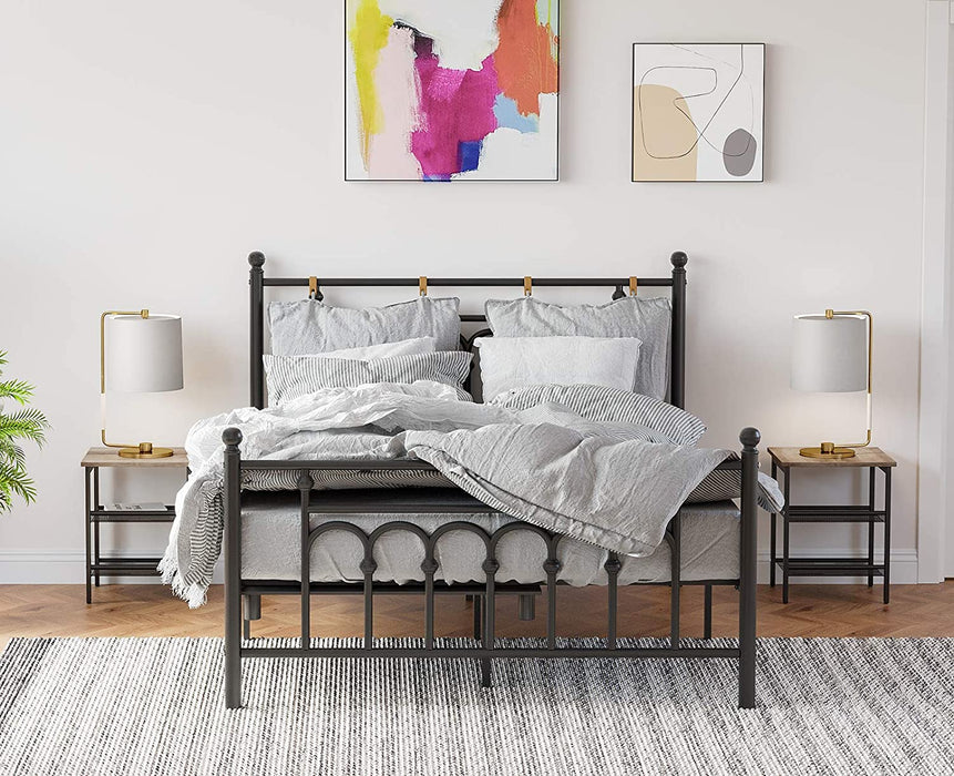 Nachttische, Beistelltisch-Set, 2er-Set Sofatische, kleine Couchtische mit verstellbaren Gitterablagen, Wohnzimmer, Schlafzimmer, Flur, stabil