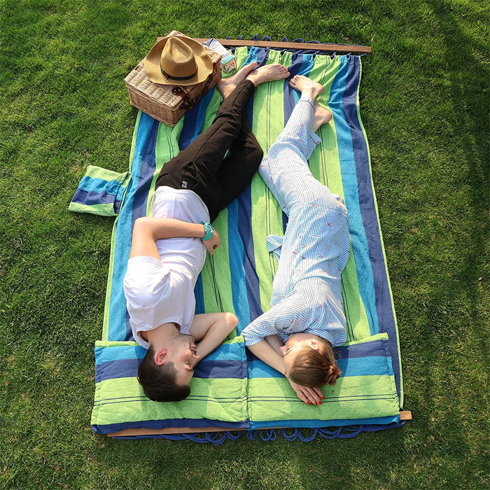 Hängematte mit 2 Kissen, Liegefläche ca. 210 x 150 cm, Belastbarkeit bis 300 kg