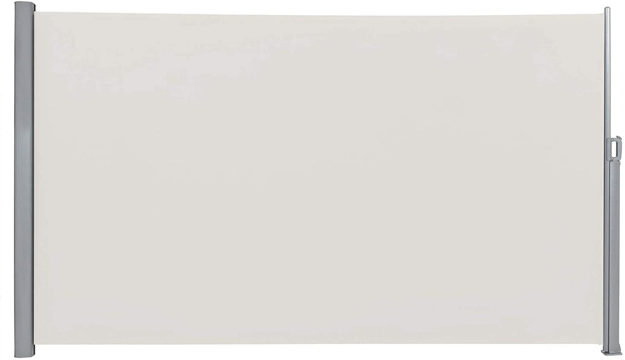 Seitenmarkise, ausziehbar, 200 x 400 cm (H x L), Sichtschutz, Sonnenschutz, Seitenrollo, für Balkon, Terrasse, Garten, beige