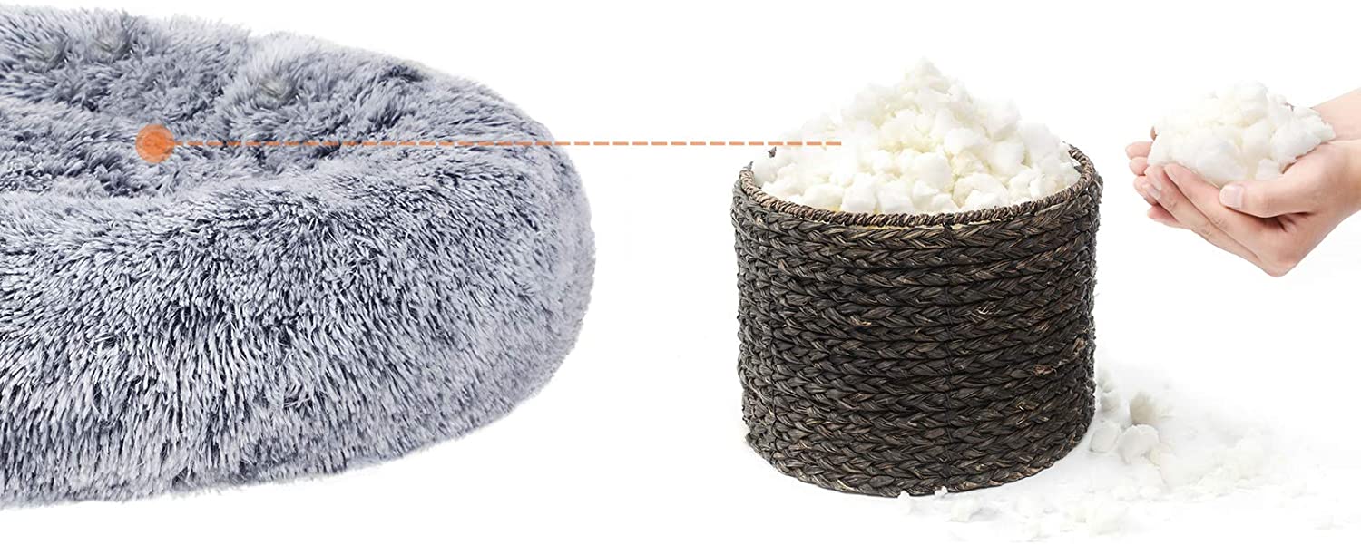 Hundebett, Katzenbett, weicher Plüsch, 80 cm, grau