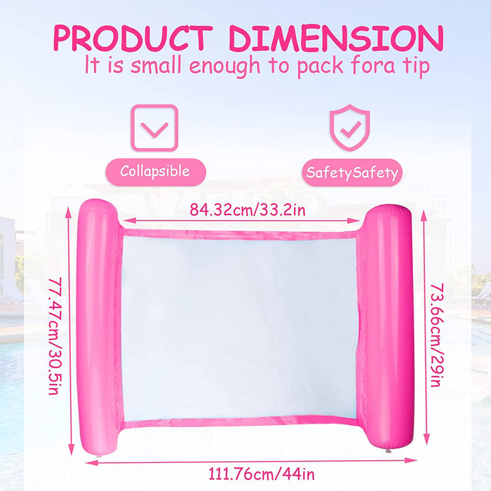 Sinwind Aufblasbares Schwimmbett, Wasser-Hängematte 4-in-1Loungesessel Pool Lounge luftmatratze Pool aufblasbare hängematte Pool aufblasbare hängematte für Erwachsene und Kinder (pink)