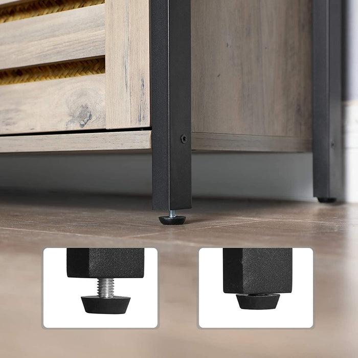 Sideboard, Beistellschrank, Küchenschrank mit offenen Regalfächern, Flurschrank, Kommode mit Lamellentüren, Wohnzimmer, Esszimmer, Büro, Flur