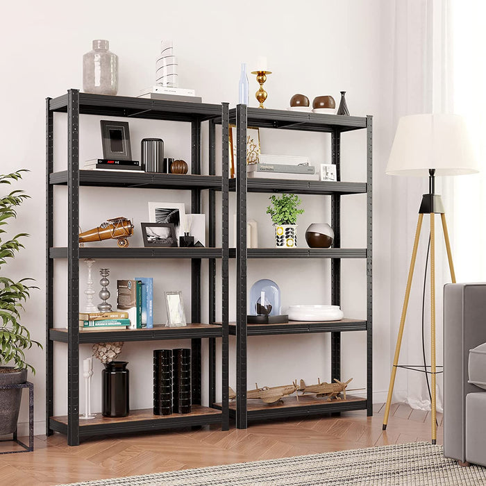 Standregal, Bücherregal, Lagerregal, 5 Ablagen, Küchenregal, Regal, 150 x 75 x 30 cm, bis 400 kg belastbar, verstellbare Ablagen, Industriestil