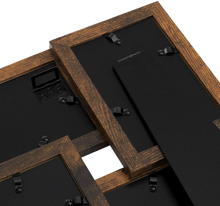 Bilderrahmen-Collage für 4 Fotos (10 x 15 cm), mit Glasscheibe, Wandmontage, Fotogalerie Präsentation, vintagebraun