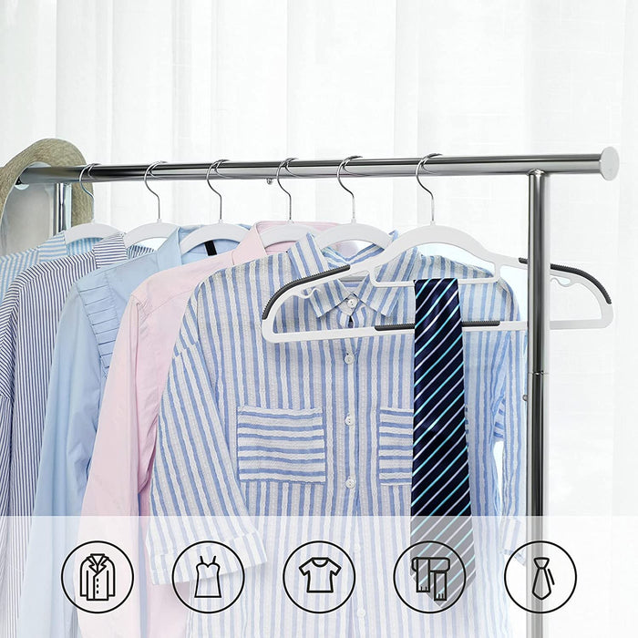 Kleiderbügel 30 Stück, Jackenbügel aus Kunststoff, gut belastbar, Anti-Rutsch-Design, platzsparend, 0,6 cm Dicke, um 360° drehbarer Haken, 42 cm