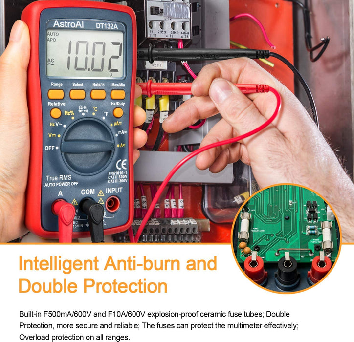 Digital Multimeter, Voltmeter Ohmmeter Amperemeter Mit TRMS 4000 Counts, Manuell und Auto-Range, Misst Spannung, Strom, Widerstand, Durchgang