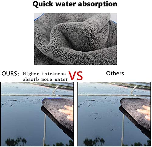 3X Mikrofasertücher zur professionellen Autopflege - Auto Tücher ultraweich für Perfekte Auto Lackpflege, Poliertuch, Trockentuch - 42x42cm