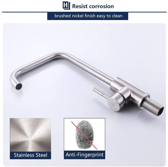 360° drehbar Küchenarmatur aus Edelstahl Wasserhahn Küche Armatur Einhebelmischer Spültischarmatur Mischbatterie Spüle Spültischbatterie Hochdruck