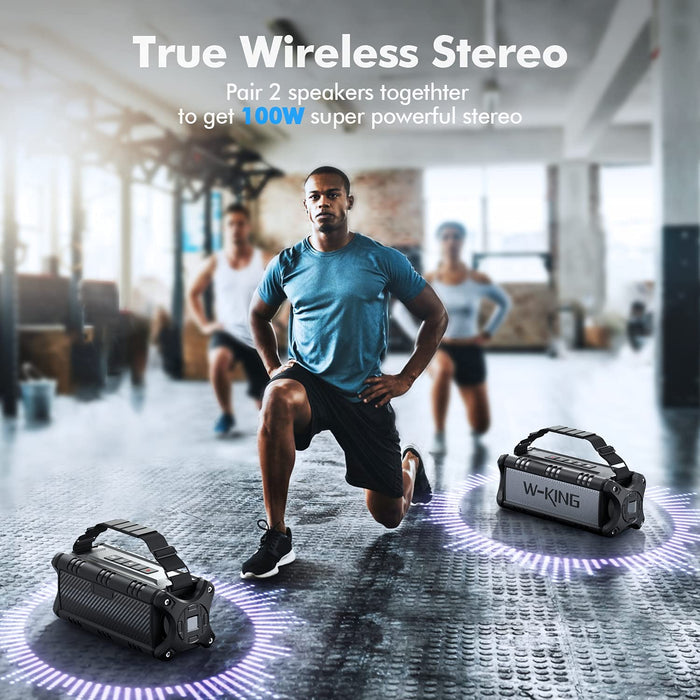 50W(70W Gipfel) Bluetooth Lautsprecher IPX6 Wasserdicht, 24 Stunden Laufzeit, 8000mAh Power Bank, 30 Meter Reichweite, Tragbare Bluetooth Speaker