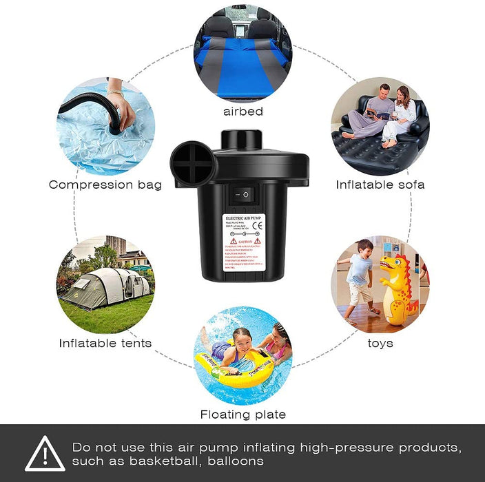 Elektrische Luftpumpe Luftmatratze Elektropumpe 2 in 1 Inflate und Deflate für Bett Pools Boote Floß Luftmatratzen aufblasbares Spielzeug