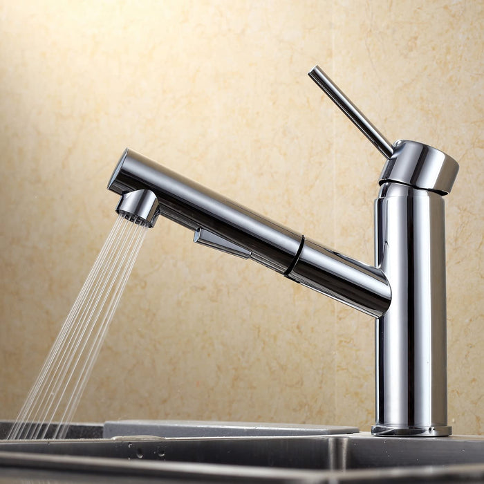 Wasserhahn Küche/Bad Ausziehbar, küchenarmatur mit Brause, Spültischarmatur mit herausziehbarer Dual-Spülbrause, Armatur Bad 120° Schwenkbar Warm Kalt