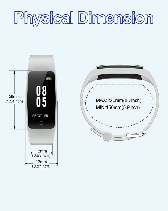 Schrittzähler Uhr Fitness Uhr Ohne Bluetooth App und Handy für Gehen Laufen Grau