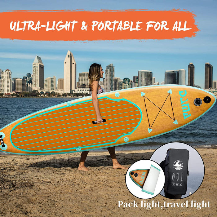 Inflatable Stand Up Paddle Board, Yoga Board, Camera Seat, Floating Paddle, Hand Pump, Board Carrier, Waterproof Bag, Traveling Board for Surfing …