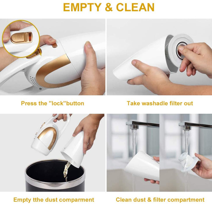 Handstaubsauger USB C Beutellos Mini Handsauger Akku Nass&Trocken Autosauger 8000PA Akkustaubsauger Schnellaufladung für Zuhause, Auto...