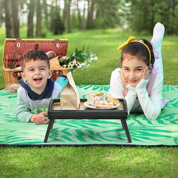 Betttablett, Frühstückstablett, Laptopständer, mit klappbaren Beinen aus Bambus, für Bett, Sofa, für Snacks, mit Halterung für Handy, Tablet